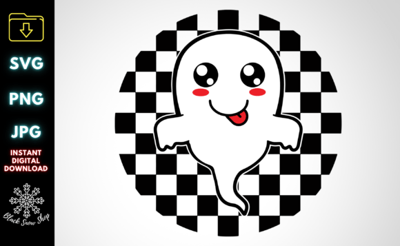 Checkered Ghost Halloween SVG for Creative Crafts