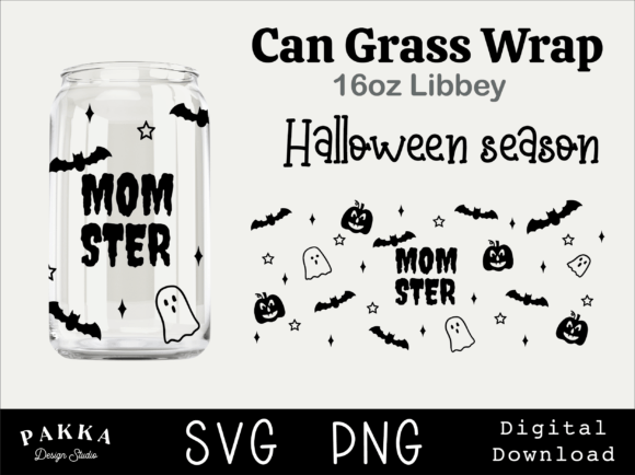 Halloween Libbey Glass Can Wrap Svg for Creative Crafts