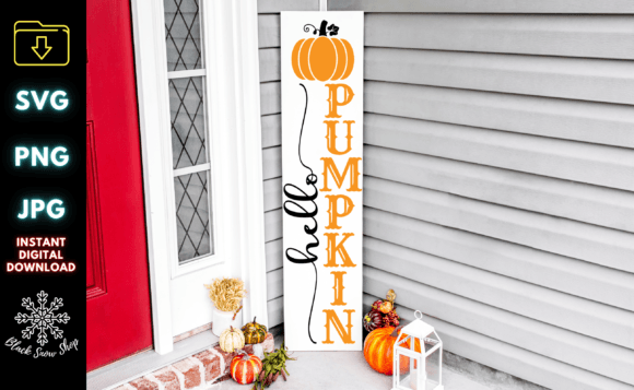 Hello Pumpkin Porch Sign SVG: Graphics for Fall Crafts