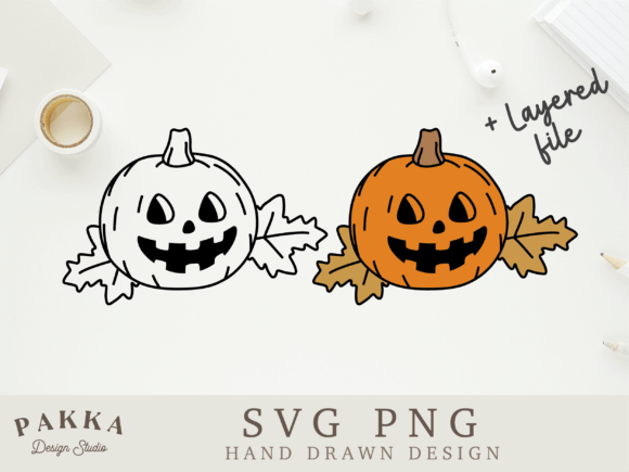 Layered Halloween Pumpkin Leaves: A Crafty Graphics Gem