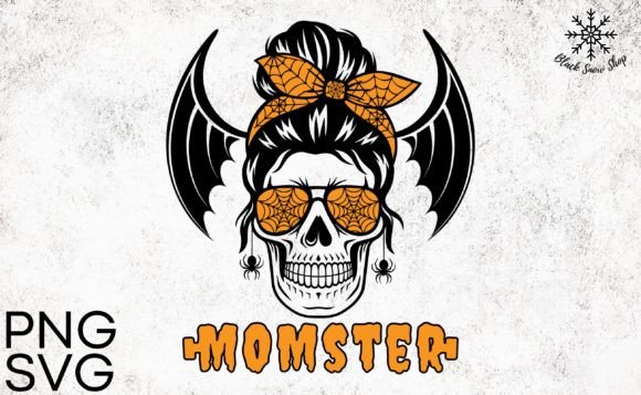 Monster Skull Messy Bun Halloween Svg Review