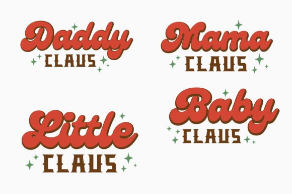 Retro Christmas Claus Family SVG Design