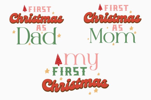 Retro First Christmas Family SVG for Crafts & Graphics