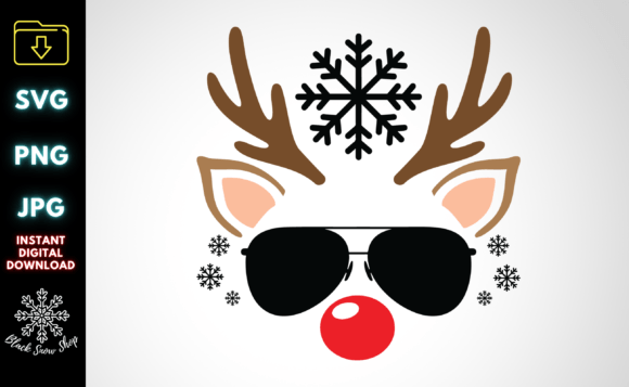 Rudolph Reindeer Sunglasses SVG for Graphics and Crafts