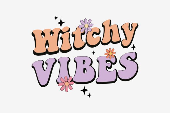 Witchy Vibes: A Versatile Retro Halloween Graphics Asset for Crafts
